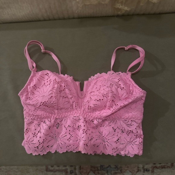Victoria Secret Pink Built in Bra Lace Tank Top / XS - Picture 2 of 2